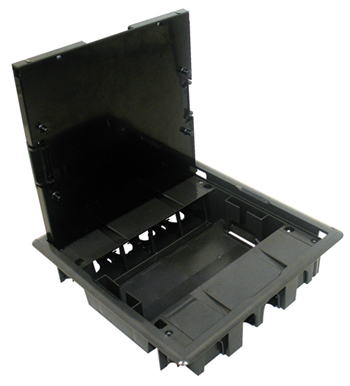 Caja de Suelo con Tapa Inox - 16 Módulos