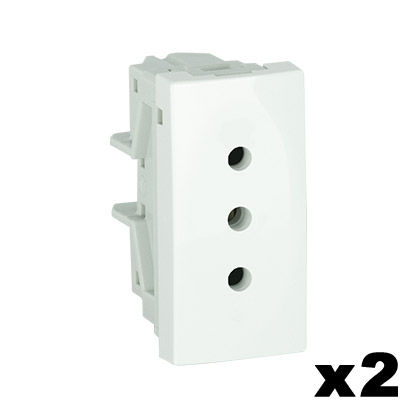 Dos Tomas Italiana 10A con Protección (101) 
