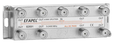 Repartidor de TV Coaxial Terminal 8 Salidas