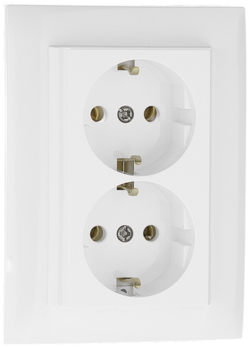 Tomada Dupla Schuko Monobloco