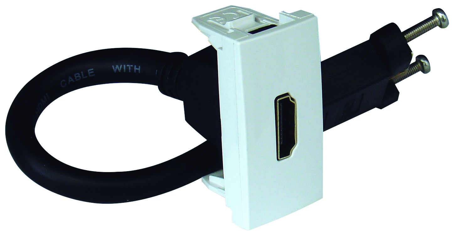Tomada HDMI com Conetor - 1 Módulo