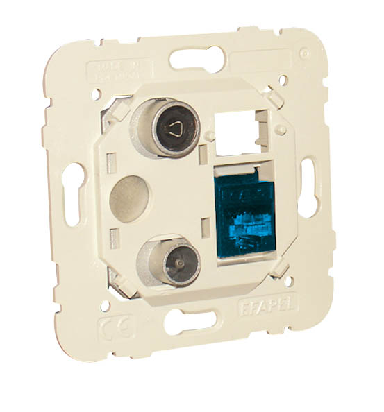 Tomada Mista R - TV - RJ45 Cat. 6A UTP Estrela